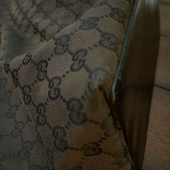 Gucci LARGE Dark Brown Monogram Canvas Tote Bag AUTHENTIC - Picture 13 of 16